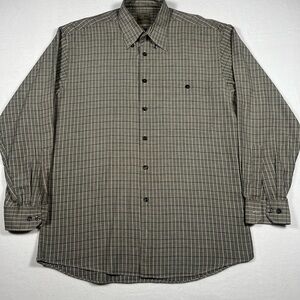 Scott Barber Plaid Checkered Long Sleeve Button Down Mens Size M 100% Cotton